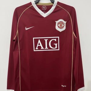 2006-2007 Retro Manchester United Home Long Sleeve Football Jersey 1:1 Thai Quality